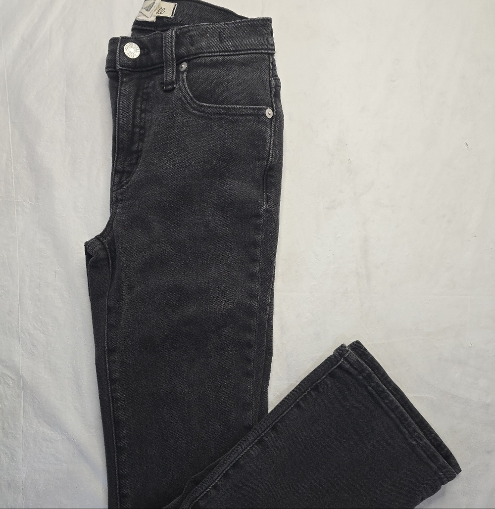 Madewell Mid-Rise Kick Out Jeans Washed Charcoal Gray Denim Mid Rise Cropped 23